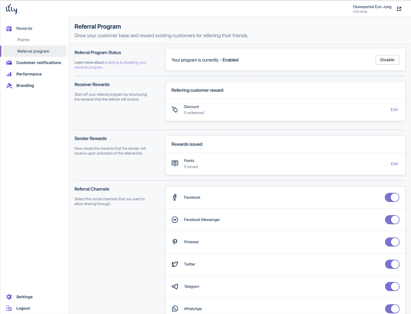 referral program - lily